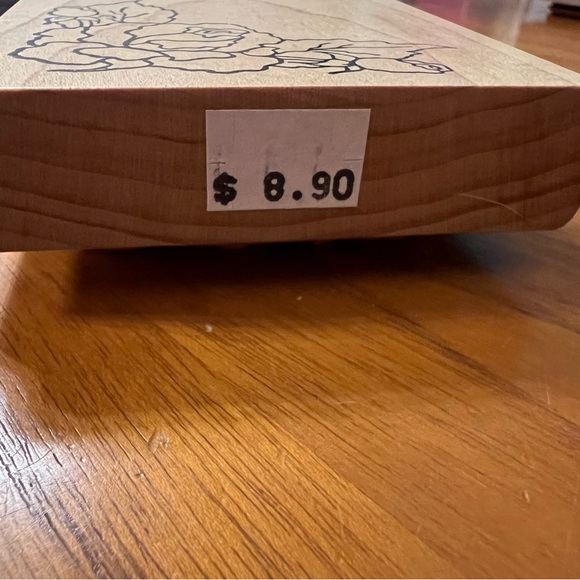 ROSE BORDER ALIAS SMITH ROWE RUBBER STAMP WOOD MOUNTED - Picture 5 of 6